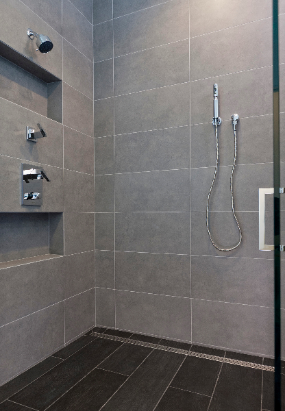 Seattle Phinney Ridge Master Bath shower with linear drain