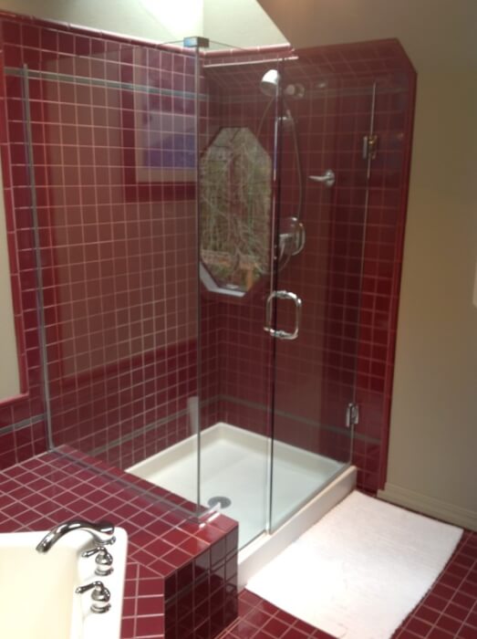 maroon tile outdated klahanie tile bathroom remodel