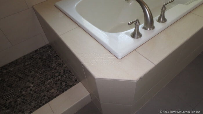 solid body porcelain tile with bullnose edge