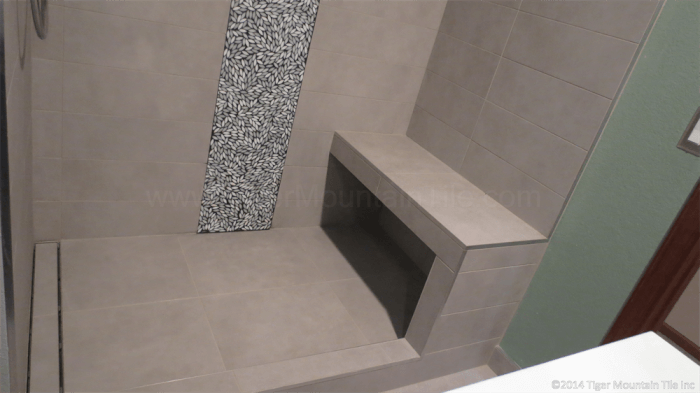 Tiling a floating shower bench